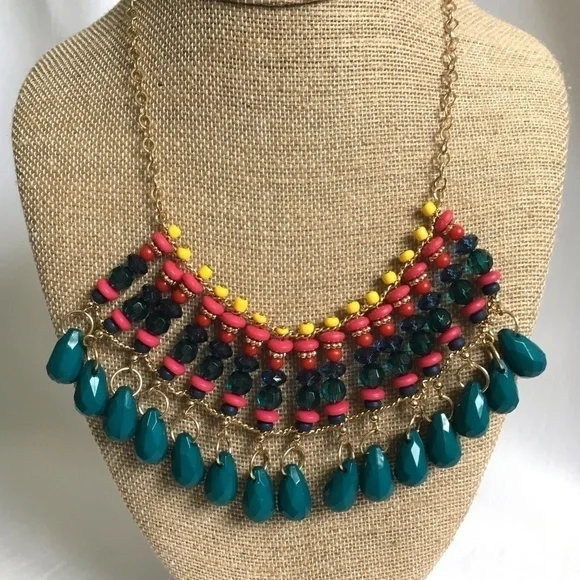 𝅺3/$29! Bright Tribal Statement Bib Necklace - Picture 4 of 5